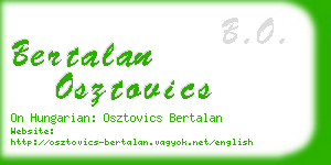 bertalan osztovics business card